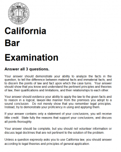 essay topics california bar exam